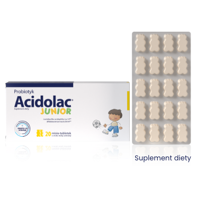 Acidolac® Junior o&nbsp;smaku białej czekolady
