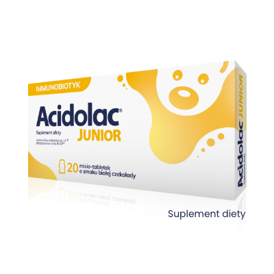 IMMUNOBIOTYK Acidolac® Junior o smaku białej czekolady